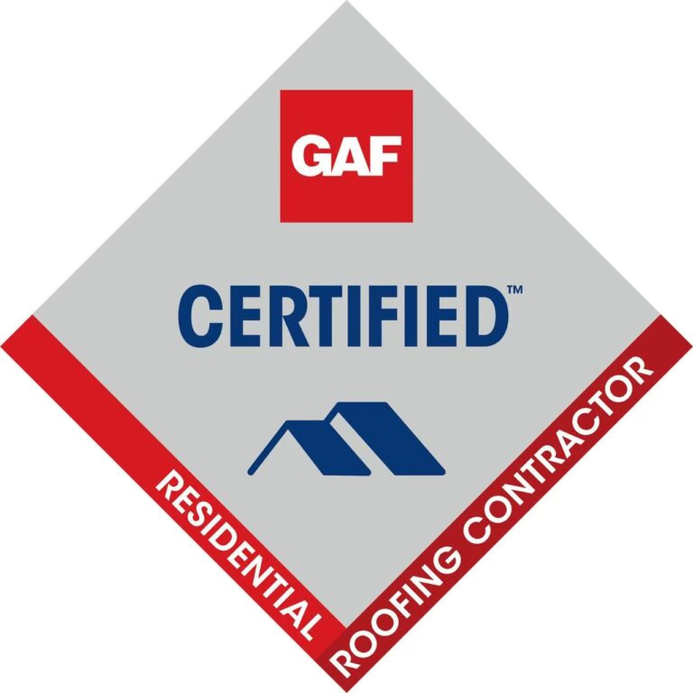 GAF Certified residential roofing contractor certification logo.
